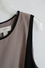 Ann Taylor LOFT Tan with Black Side Panels Dress | 12