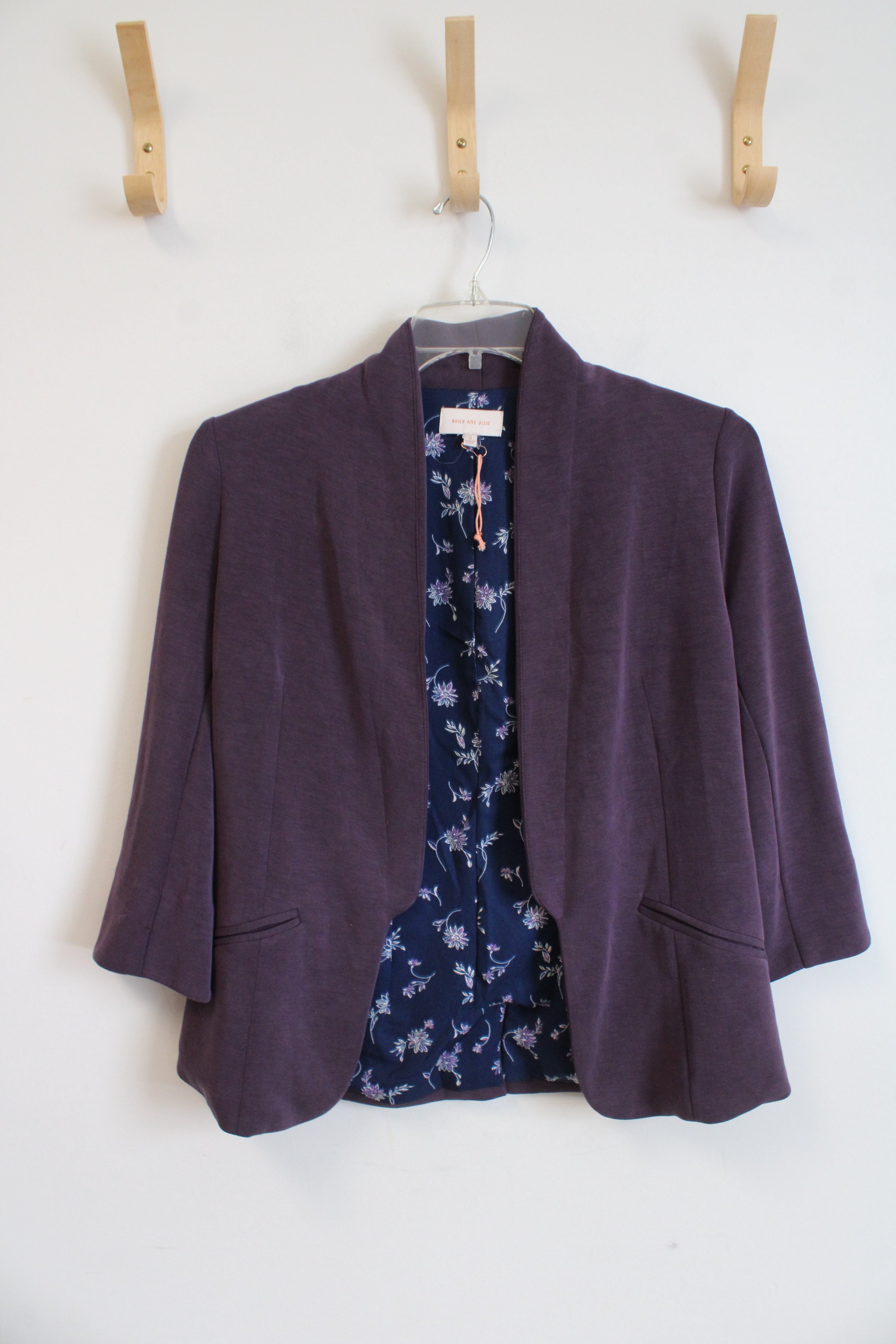 Skies Are Blue Purple Open Blazer | M