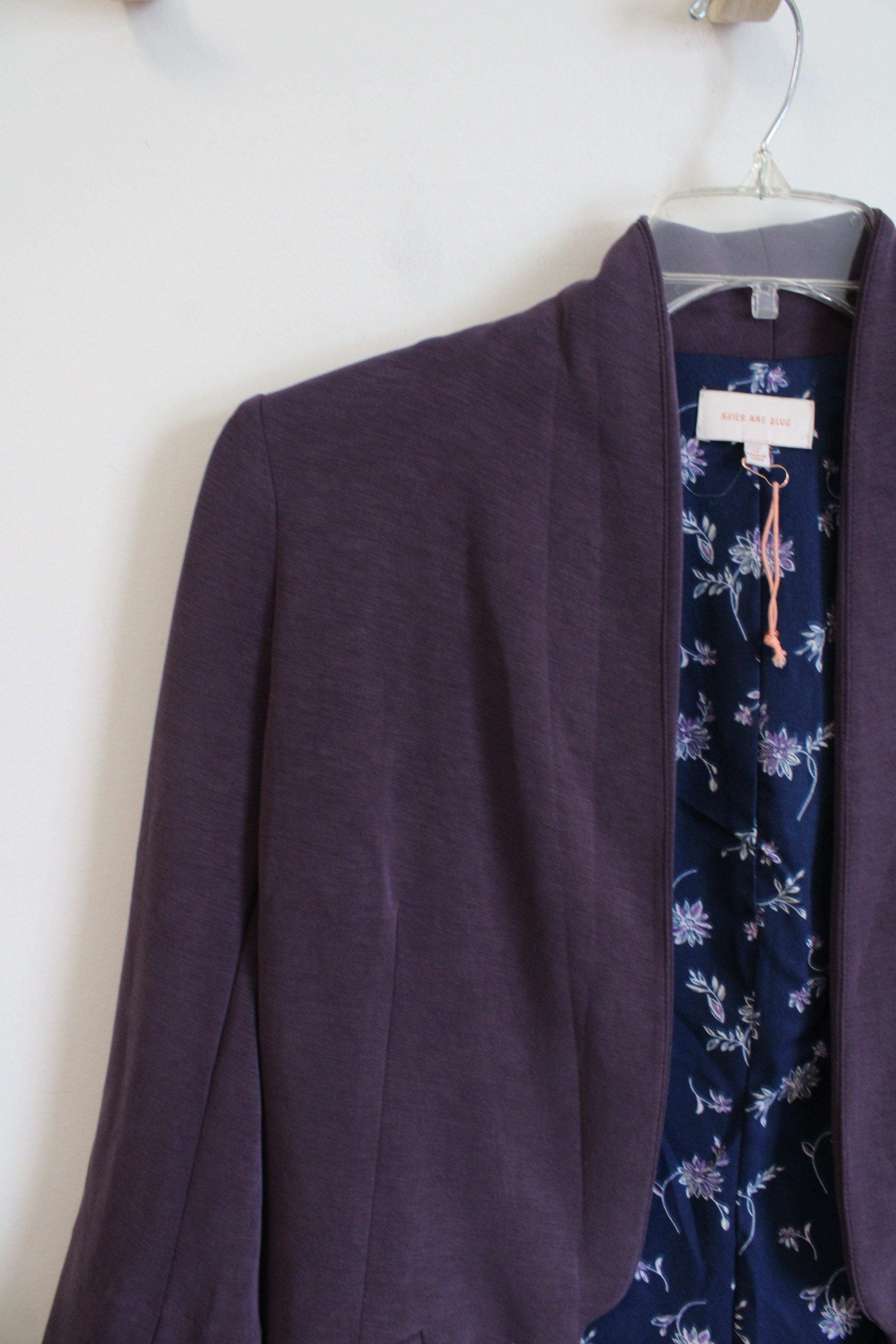 Skies Are Blue Purple Open Blazer | M