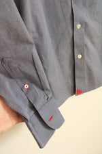 Untuckit Blue Button Down Long Sleeve Collared Shirt | L