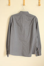 Untuckit Blue Button Down Long Sleeve Collared Shirt | L
