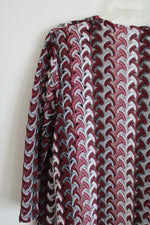 Alfred Dunner Red White Knit Cardigan | S Petite