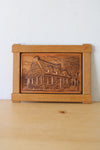 Stone Cottage Wooden Framed Hammer Copper Wall Hanging | 8X6