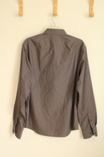 Untuckit Gray Button Down Long Sleeve Collared Shirt | L