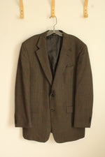 Jos A. Bank Wool Tan with Green and Red Houndstooth Wool Blazer | 44