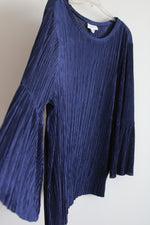 Jaclyn Smith Blue Ribbed Blouse | 1X