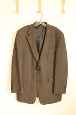 Jos A. Bank Wool Tan with Green and Red Houndstooth Wool Blazer | 44