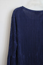 Jaclyn Smith Blue Ribbed Blouse | 1X