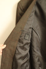 Jos A. Bank Wool Tan with Green and Red Houndstooth Wool Blazer | 44