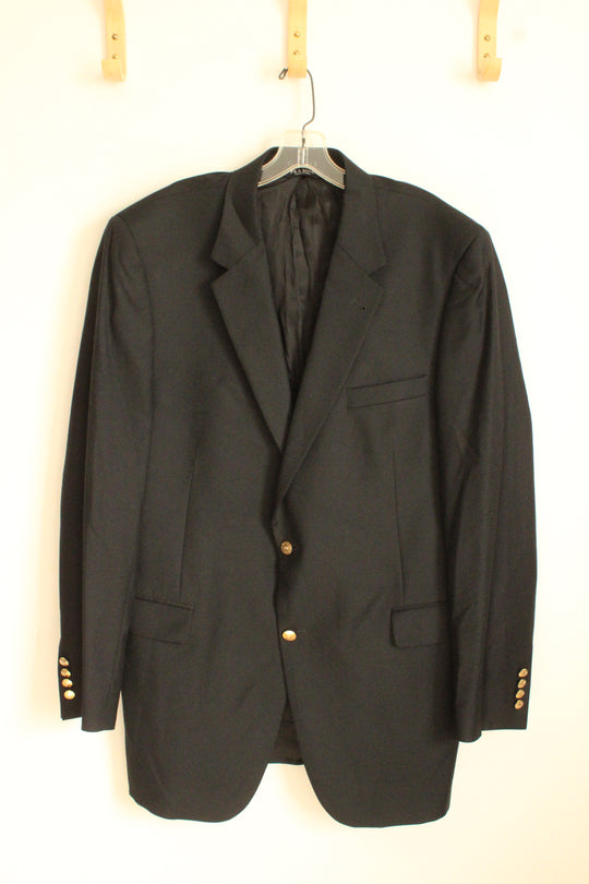 Jos. A. Bank Black Wool Suit Jacket Blazer with Gold Buttons | 46