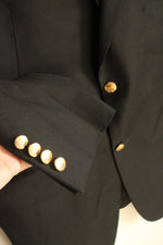 Jos. A. Bank Black Wool Suit Jacket Blazer with Gold Buttons | 46