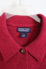 Lands' End Wool Red Button Down Sweater Jacket | 20W
