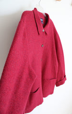 Lands' End Wool Red Button Down Sweater Jacket | 20W