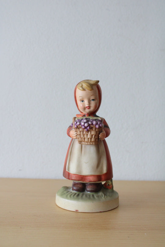 Katayama Porcelain Girl With Grapes Figurine