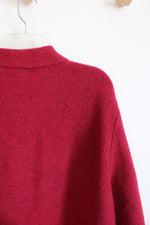 Lands' End Wool Red Button Down Sweater Jacket | 20W