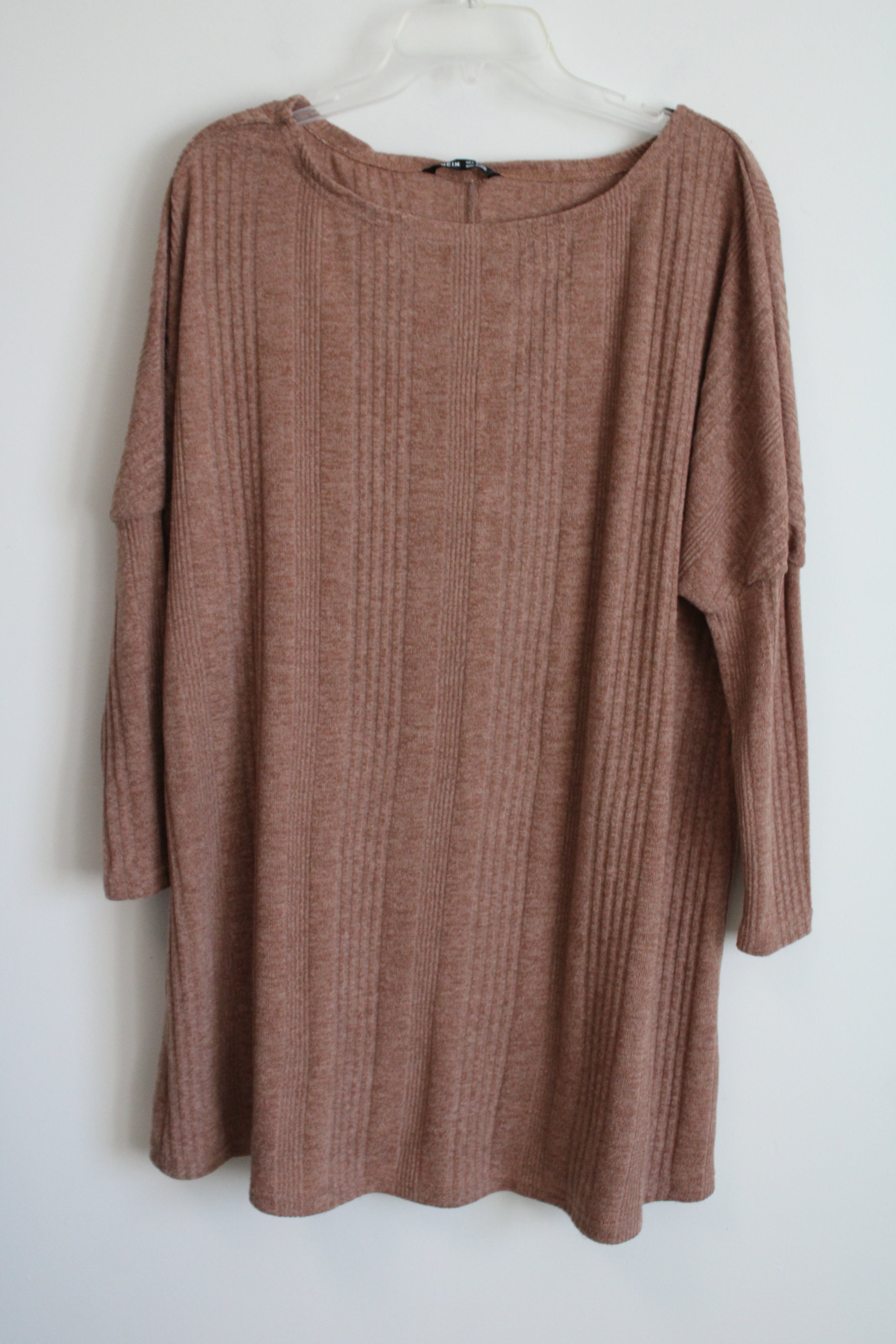 shein brown dress Shein Brown Ribbed Knit Dress