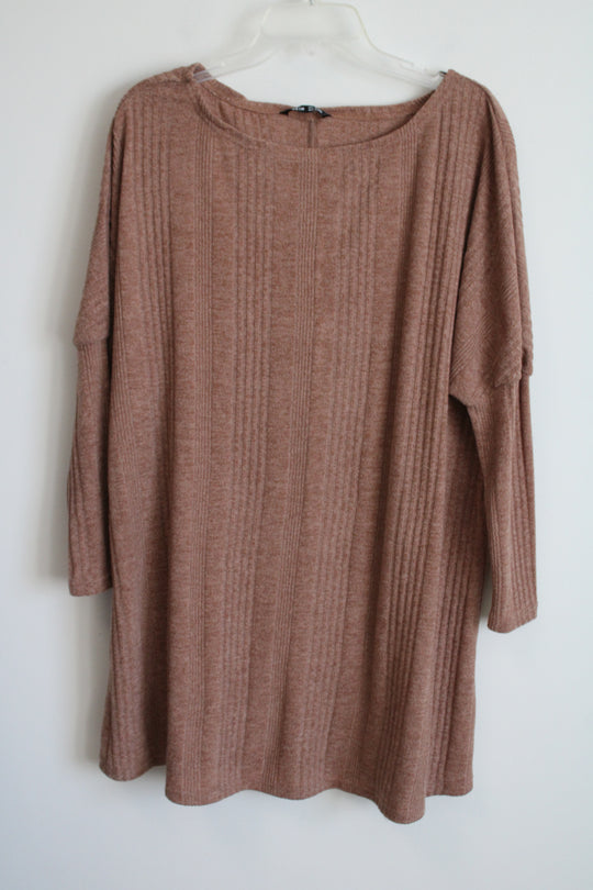 Shein Brown Ribbed Knit Dress | S