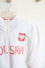 NEW Adidas White Polska Hooded Cropped Jacket | XS