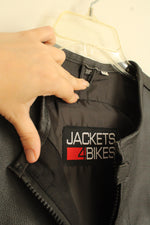 Jackets 4 Bikes Black Leather Vest with Side Ties | 3XL