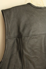 Jackets 4 Bikes Black Leather Vest with Side Ties | 3XL