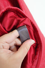 Liz Claiborne Chevron Stitched Red Leather Jacket | 12