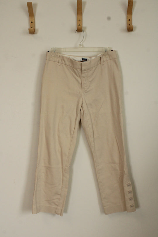 Gap Tan Textured Dress Pants with Button Detail | 6