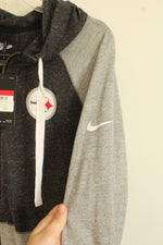 NEW NFL Steelers Gray Logo Front Zip Lightweight Sweatshirt | L