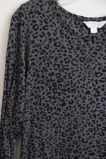 Charter Club Intimates Gray Leopard Print Nightgown | XS