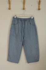 Jamie Buchanan Light Wash Denim Capris with Drawstring | S