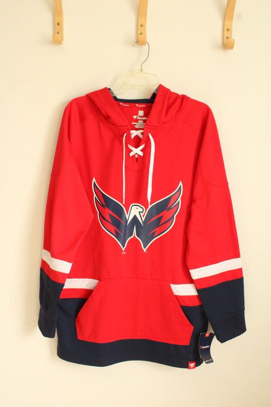 NEW NHL Fanatics; Red, White and Blue Capitals Sweatshirt with Hood | Size L