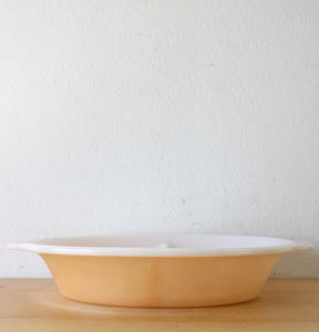 Fire-King 468 Orange Peach Lustre Divided Oval Dish