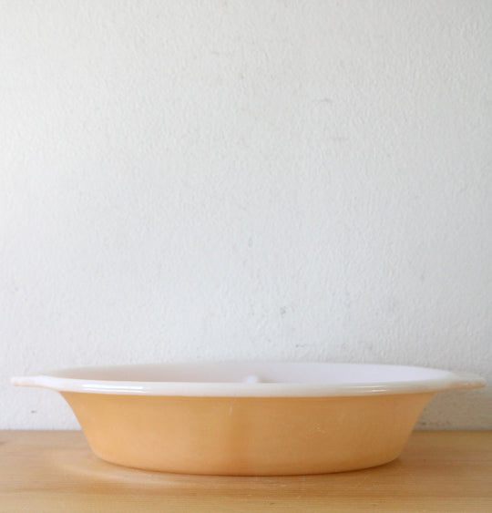 Fire-King 468 Orange Peach Lustre Divided Oval Dish