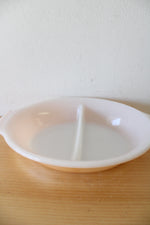 Fire-King 468 Orange Peach Lustre Divided Oval Dish