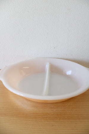 Fire-King 468 Orange Peach Lustre Divided Oval Dish