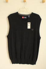 NEW Chaps Black Sweater Vest | L