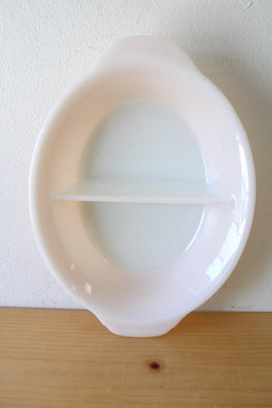 Fire-King 468 Orange Peach Lustre Divided Oval Dish
