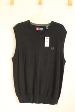 NEW Chaps Black Sweater Vest | L