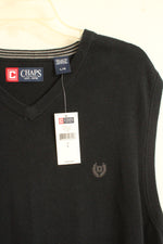 NEW Chaps Black Sweater Vest | L