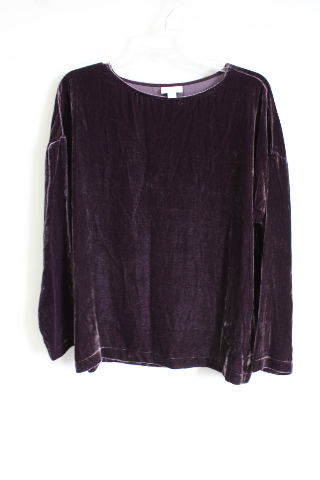 J.Jill Silk Blend Purple Velvet Long Sleeved Shirt | S