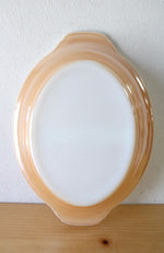 Fire-King 468 Orange Peach Lustre Divided Oval Dish