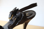 Saint Laurent Black Leather Tribute Platform Heel Sandals | Size 38 1/2
