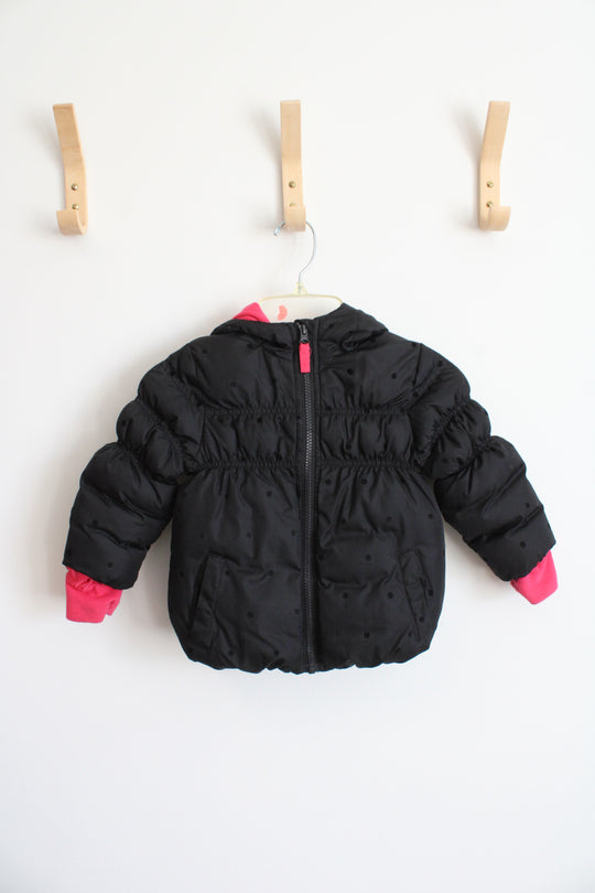 Cherokee Black Polka Dot Coat | 18M