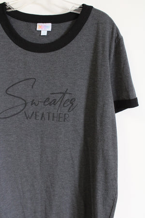 LuLaRoe Sweater Weather Gray T-Shirt | 2XL