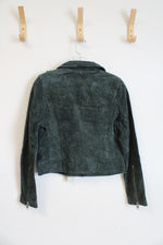 NEW SL8 Suede Green Moto Leather Jacket | S