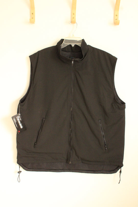 NEW Layer Black Zip Front Nylon Vest | XXL