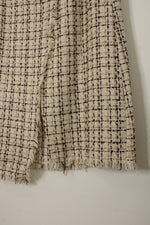 Shein Tan and Brown Tweed Wrap Skirt | L