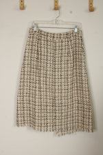 Shein Tan and Brown Tweed Wrap Skirt | L