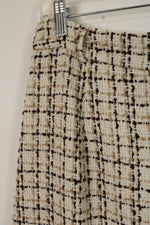 Shein Tan and Brown Tweed Wrap Skirt | L