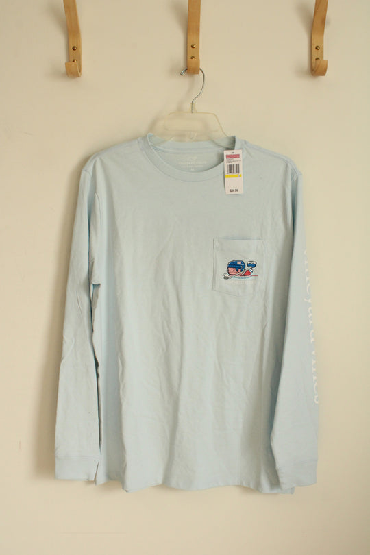 NEW Vineyard Vines Light Blue Long Sleeve Hockey Shirt | M