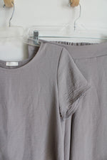 Kali Fashions Gray Lightweight Flowy Top & Pants Set | M